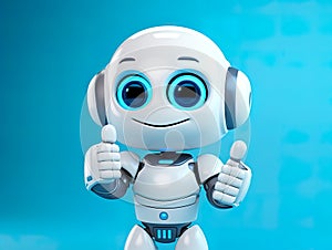 3D cute robot character, exuding an adorable and friendly persona.