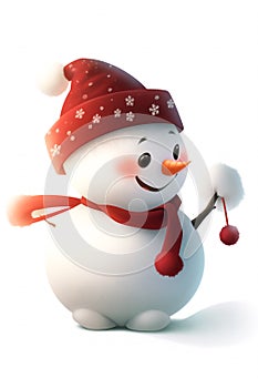 3D cute and simple snowman character