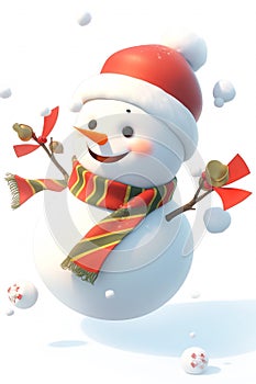 3D cute and simple snowman character