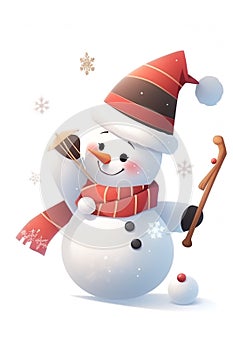 3D cute and simple snowman character, which can be use as christmas decoration