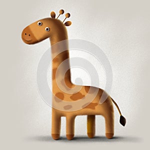 3d cute toy giraffe character illustration