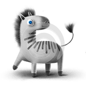 3d cute toy zebra character illustration