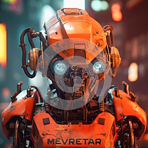 3d cyber space robot render , futuristic concept .