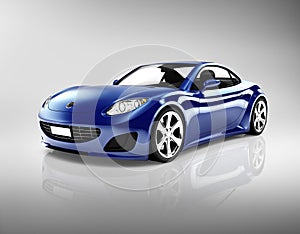3D Dark Blue Sport Car