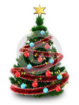 3d dark green Christmas tree