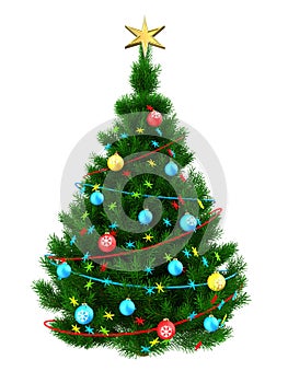 3d dark green Christmas tree