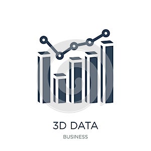 3d data analytics bars graphic icon in trendy design style. 3d data analytics bars graphic icon isolated on white background. 3d