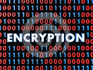 3d data encryption concept with binary code