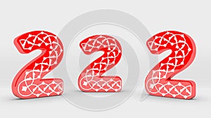 3d Decoration Red Number Collection - 2