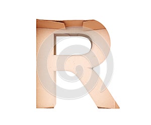 3D decorative Alphabet From cardboard box, capital letter R.