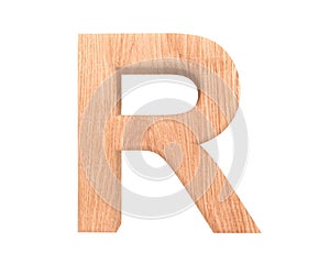 3D decorative wood Alphabet, capital letter R.