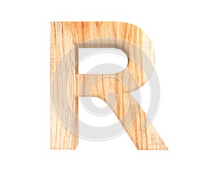 3D decorative wood Alphabet, capital letter R.