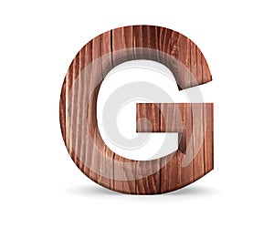 3D decorative wooden Alphabet, capital letter G.