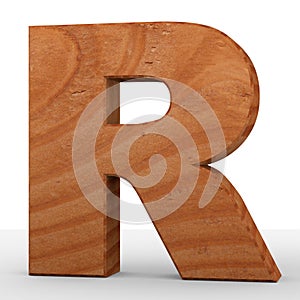 3D decorative wooden Alphabet, capital letter R.