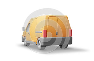 3D Delivery Van Car Isolated on White