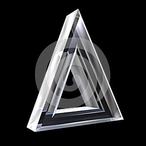 3D Delta symbol in glass