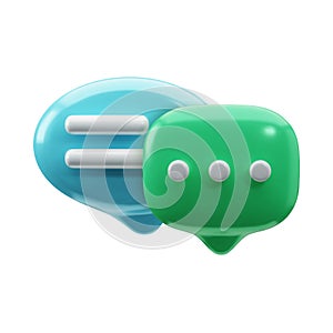 3d design Group chat glossy bubble talk icons. Stylize concept for conversation, dialogue, messenger or online support