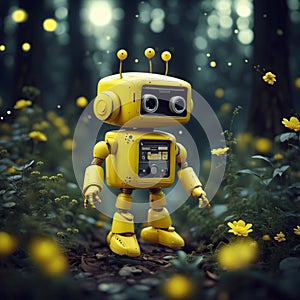 3D design of yellow robot