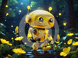 3D design of yellow robot