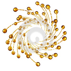 3D detailed illustration of a drop of water gold color.