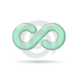 3D Devops software development operations infinity symbol. Realistic cartoon programmer administration system life cycle