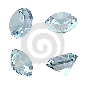 3D Diamonds - Isolated - Transparent