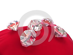 3d diamonds on red velvet