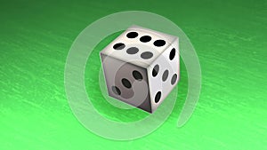 3D Dice on table animation - 6 number