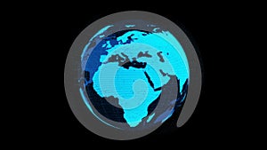 3D Digital orbital earth in cyberspace showing concept of network technology