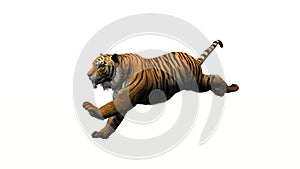 3D digital render of a jumping tiger