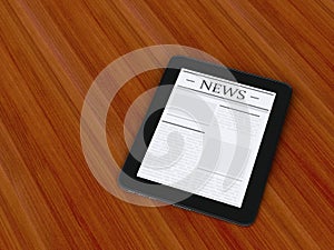 3d digital tablet pc with news. Media concept