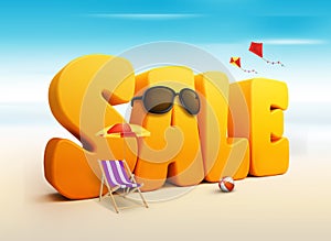 3D Dimensional Sale Title Words for Summer