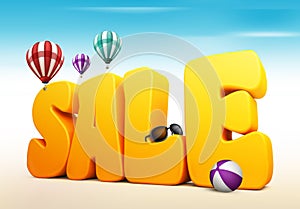 3D Dimensional Sale Title Words for Summer
