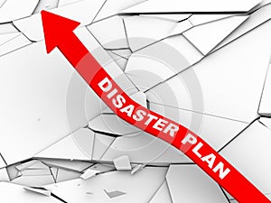 3d disaster plan rising arrow