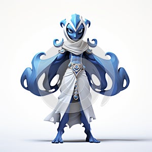 3d Djinn Character In Cel Shaded Style On White Background