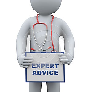 3d doctor holding expert advice