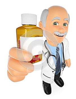 3D Doctor showing a pill bottle with blank label