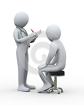 3d doctor writing patient medical record