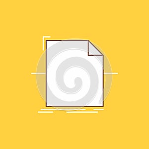 3d, document, file, object, processing Flat Line Filled Icon. Beautiful Logo button over yellow background for UI and UX, website