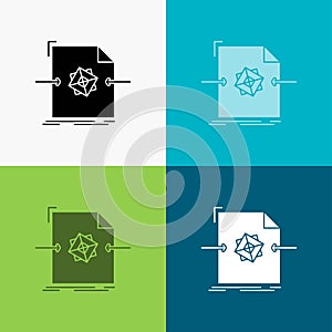 3d, document, file, object, processing Icon Over Various Background. glyph style design, designed for web and app. Eps 10 vector