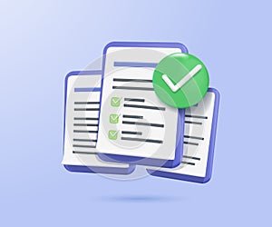 3d documents clipboard task management todo checklist, efficient work on project plan finances, education or medical