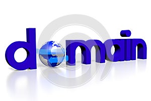 3D domain / Internet concept, white background