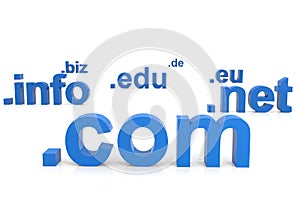 3D domain names. Internet concept.