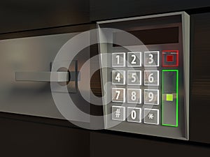3d door, electronic lock or intercom