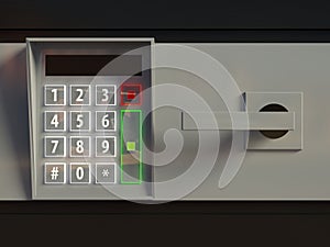 3d door, electronic lock or intercom photo