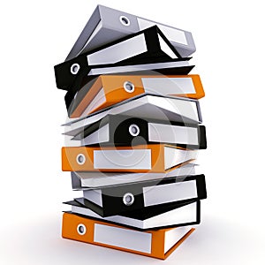 3d dossiers isolated on white background