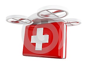 3D Drone carrying a first aid kit.