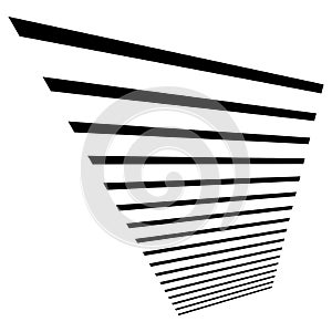 3d dynamic lines, stipes in perspective vanishing, diminishing into horizon