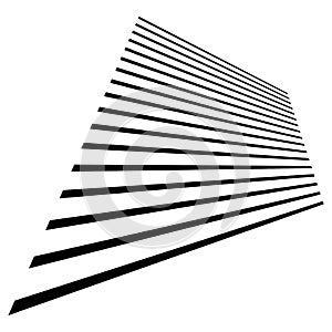 3d dynamic lines, stipes in perspective vanishing, diminishing into horizon