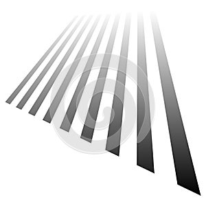 3d dynamic lines, stipes in perspective vanishing, diminishing into horizon